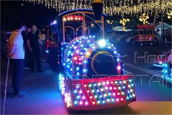 Adult Trackless Train Rides for Sale with Color LED Lights