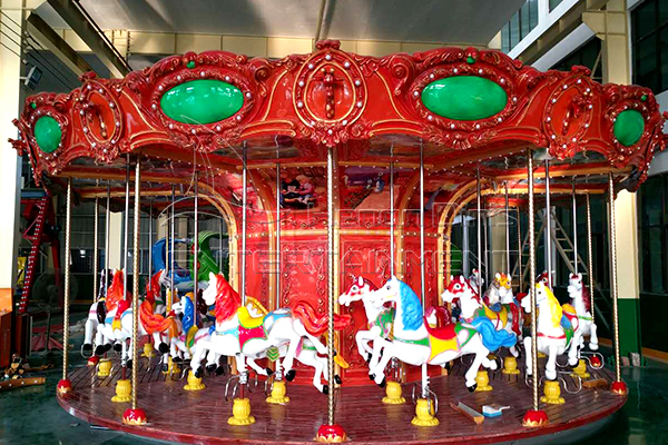 Dinis Red Antique Rides Cur-seachad Merry-go-round
