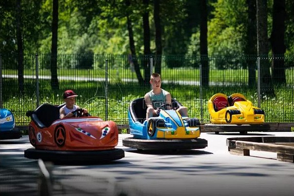 Drejtoni makinat me parakolp me bateri në Park