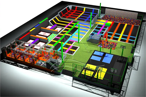 Garoonka dhexdiisa ee dadka waaweyn oo leh Trampoline Park