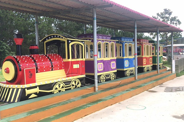 Amusement Park Train Ride with Track